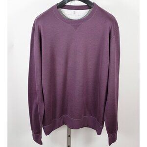 Brunello Cucinelli XXL sweater purple cotton silk sweatshirt pullover